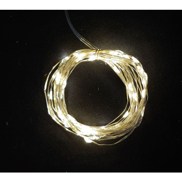 LUČKE 40 MICRO LED TOPLO BELE S 3.9 M BATERIJA