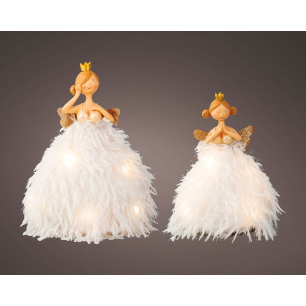 LUČKE DECORIS ANGEL Z LED LUČKAMI 23 CM SORT