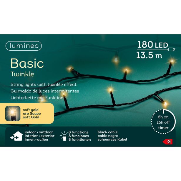 LUČKE DECORIS BASIC 180L, ŠAMPANJEC Č 1350 CM, 8 FUNK., UTRIP.