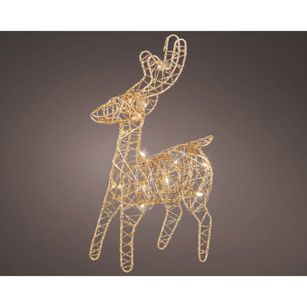 LUČKE DECORIS JELENČEK 5X12X21 CM ZLAT Z LED LUČKAMI 10 L