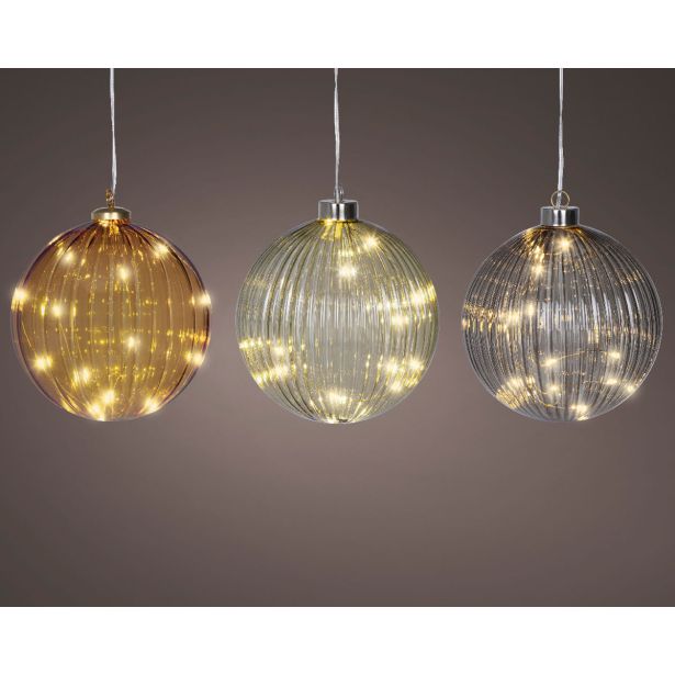 LUČKE DECORIS KROGLA FI 14 CM, LED 15 L SORTIRANO