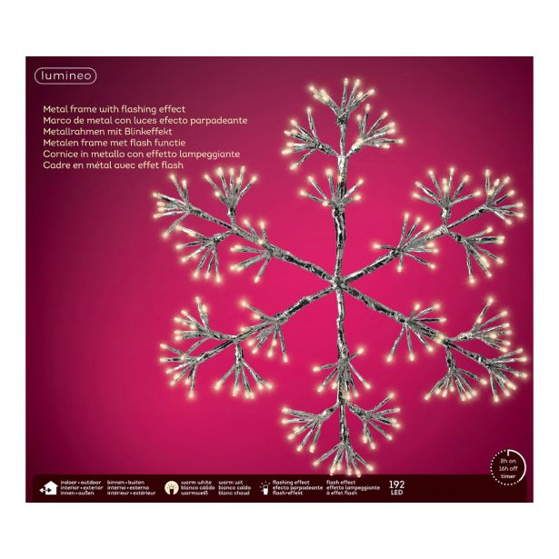 LUČKE DECORIS SNEŽINKA 5X42X48 CM Z LED LUČKAMI 192 L