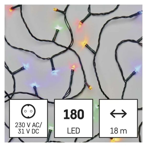 LUČKE EMOS LED 18 M MULTICOLOR ČASOVNIK,PROGRAMI,ZUN/NOT