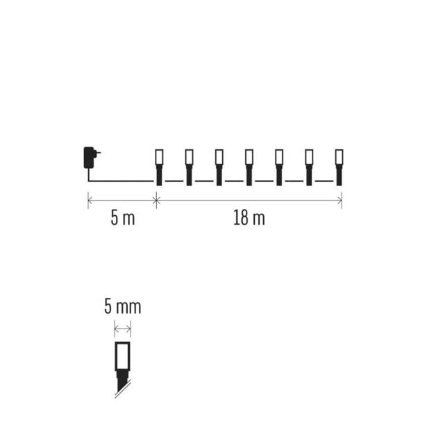 LUČKE EMOS LED 18 M MULTICOLOR ČASOVNIK,PROGRAMI,ZUN/NOT