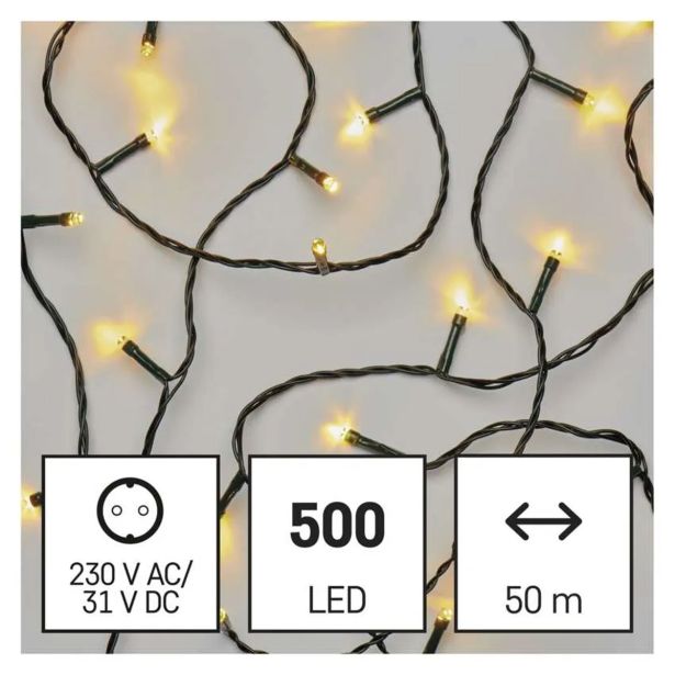 LUČKE EMOS LED 50 M TOPLA BELA ZUNANJA/NOTRANJA,ČASOVNIK
