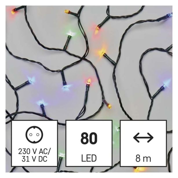 LUČKE EMOS LED 8 M MULTICOLOR ZUNANJA/NOTRANJA,ČASOVNIK