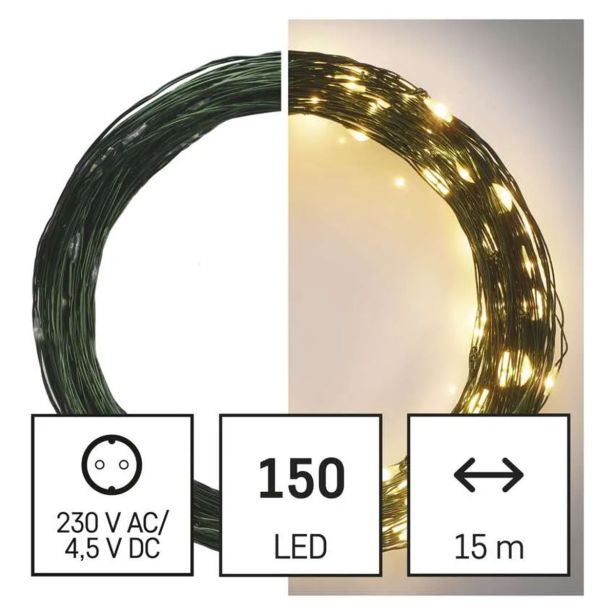 LUČKE EMOS LED NANO 15 M TOPLA BELA ZUNANJA/NOTRANJA,ČASOVNIK