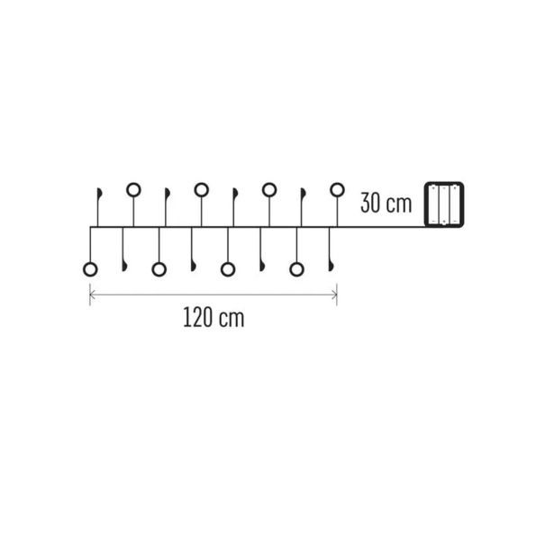 LUČKE EMOS LED Z BISERI NOTRANJE TOPLO BELA, ČASOVNIK 1.2M