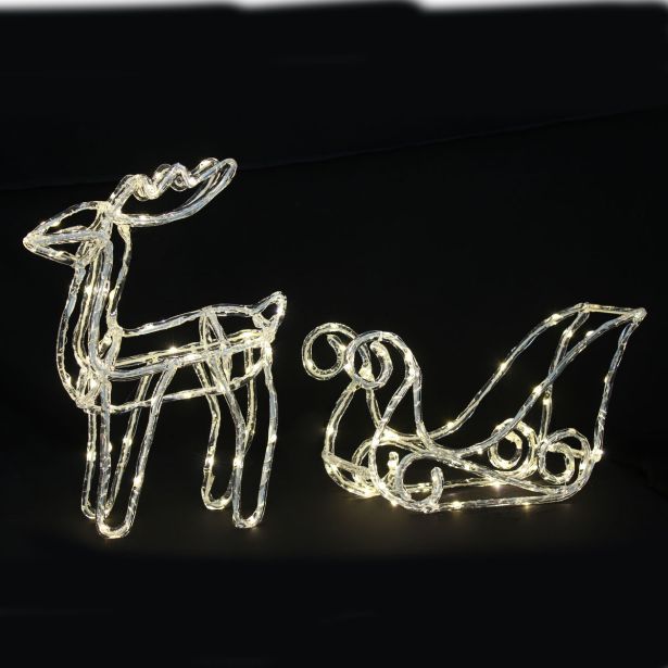 LUČKE JELEN S SANMI 80X11X37CM 100 LED TOPLO BELE