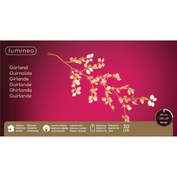 LUČKE LED GIRLANDA CEKINČKI ZLATA 100CM 30L