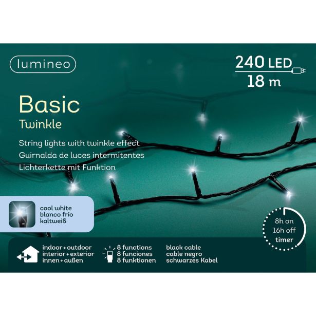 LUČKE LUMINEO BASIC 240L, HLADNO BELE Č 1800 CM, 8 FUNK., UTRIP.