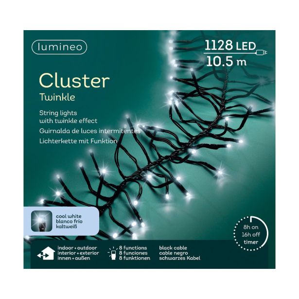 LUČKE LUMINEO CLUSTER 1128L, HLAD BEL Č 1050 CM, 8 FUNK., UTRIP.