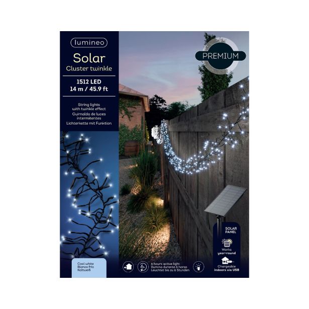 LUČKE LUMINEO CLUSTER 1512L HLAD BEL Č 1400 CM, 8 FUNK., UTRIP.