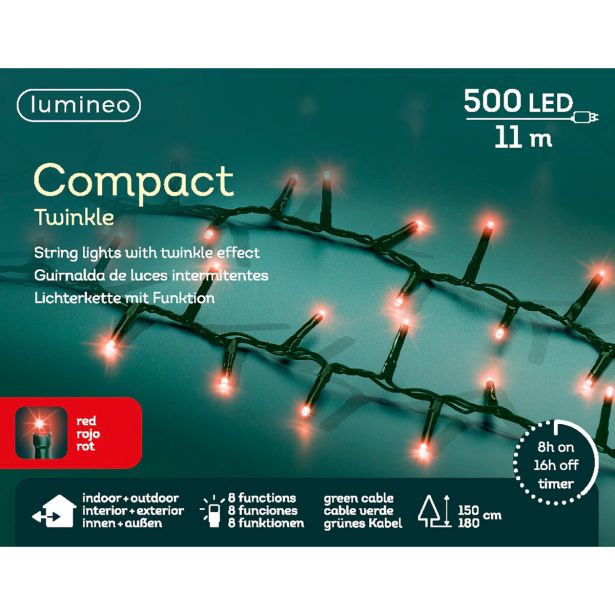 LUČKE LUMINEO COMPACT 500L, RDEČE Z 1100 CM, 8 FUNK., UTRIP.
