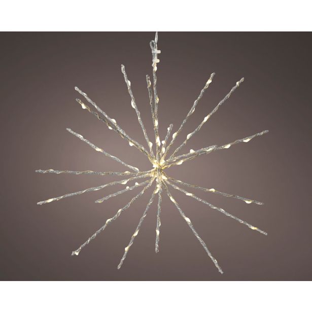LUČKE LUMINEO SNEŽINKA Z LED LUČKAMI FI 30 CM, SREBRNA/TOP. B.