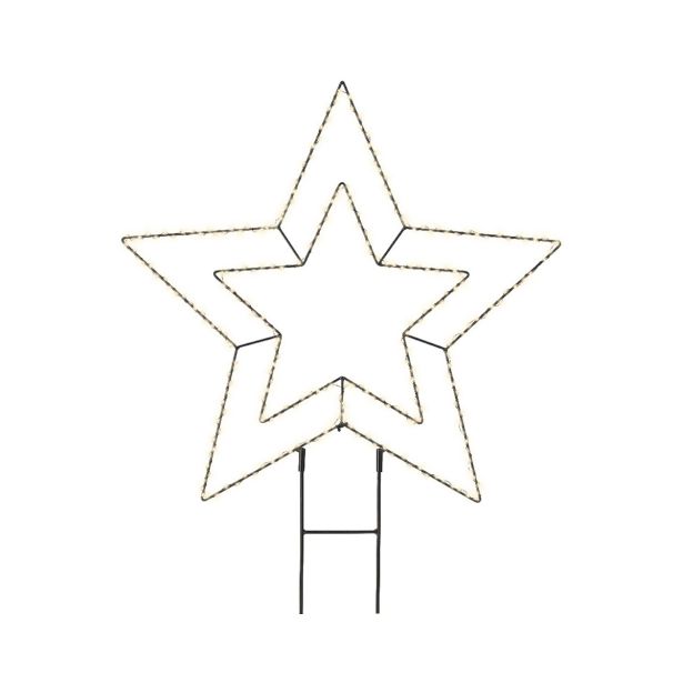LUČKE LUMINEO ZVEZDA Z LED LUČKAMI, ZUN FI 58 CM, ČRNA/TOPLE BAR.