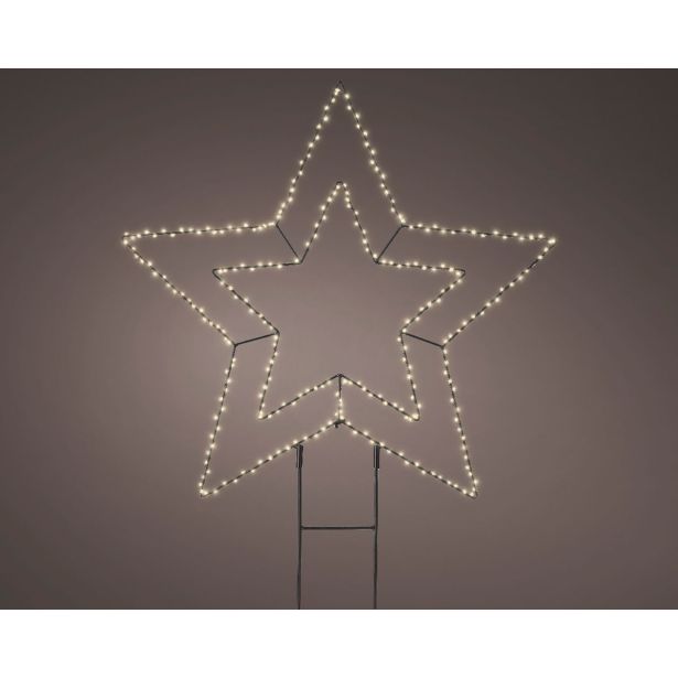 LUČKE LUMINEO ZVEZDA Z LED LUČKAMI, ZUN FI 58 CM, ČRNA/TOPLE BAR.