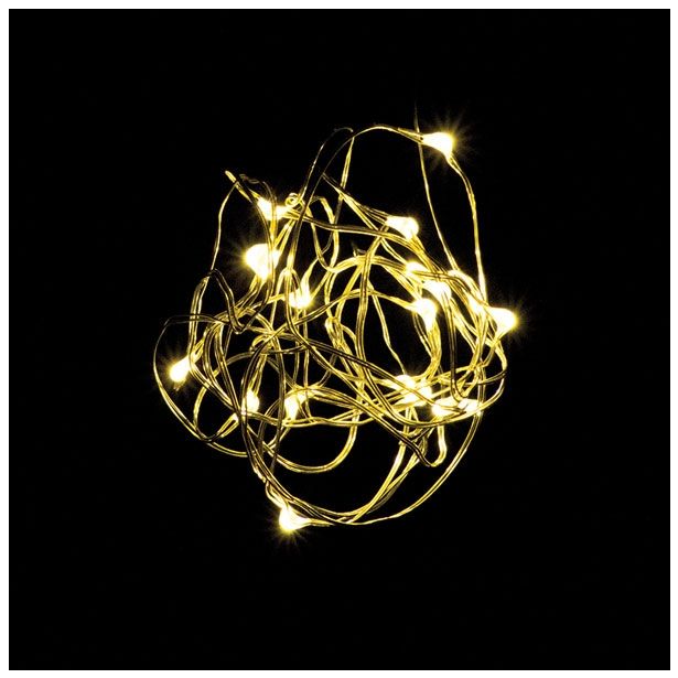 LUČKE MQ 20 MINI LED TOPLO BELA BATERIJSKE TRANSPAR. ŽICA