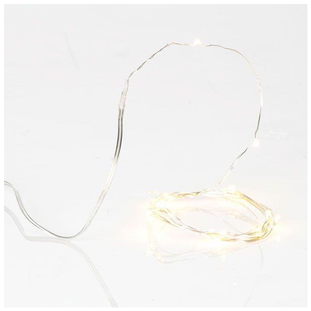 LUČKE MQ 20 MINI LED TOPLO BELA BATERIJSKE TRANSPAR. ŽICA