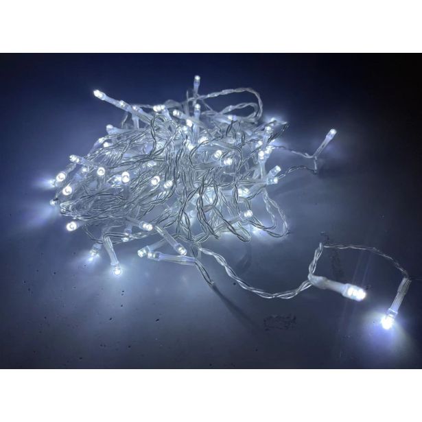 LUČKE MQ 80 LED BELE S KRMILNIKOM BATERIJSKE TRANSPAR. ŽICA