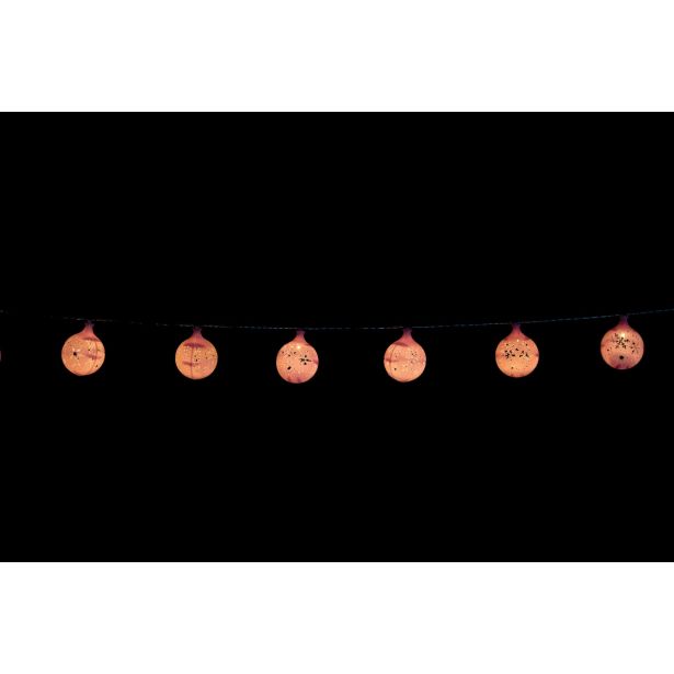 LUČKE MQ KROGLE S SNEŽINKAMI 5.5 CM ROZA BARVE