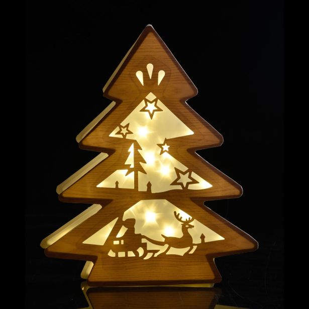 LUČKE MQ PVC JELKA LED 40X33X6 CM TOPLO BELE BARVE