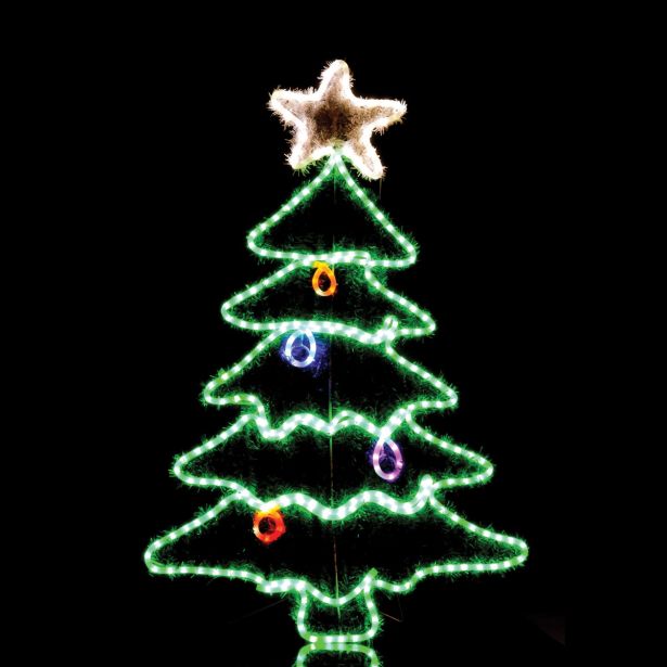 LUČKE MQ SMREKA LED 115 CM Z ZVEZDO IN GIRLANDO