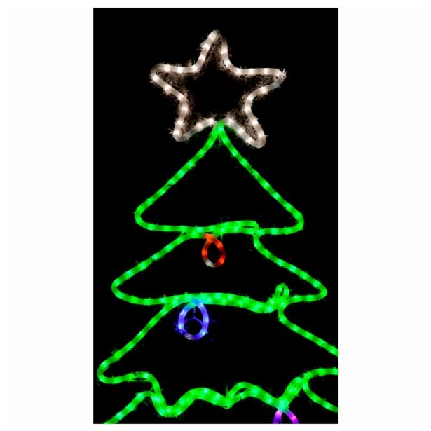 LUČKE MQ SMREKA LED 115 CM Z ZVEZDO IN GIRLANDO