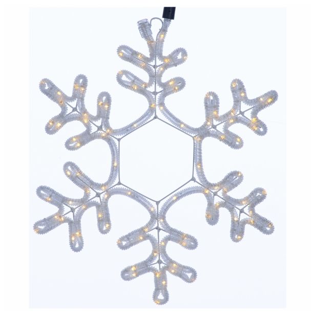 LUČKE MQ SNEŽINKA LED TOPLO BELA 42X42 CM SVETLOBNA CEV