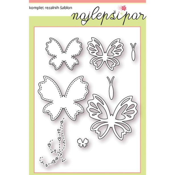 LUKNJAČ,ŠTAMPILJKA,ŠABLON RAYHER ŠABLONA SRČNI METULJI