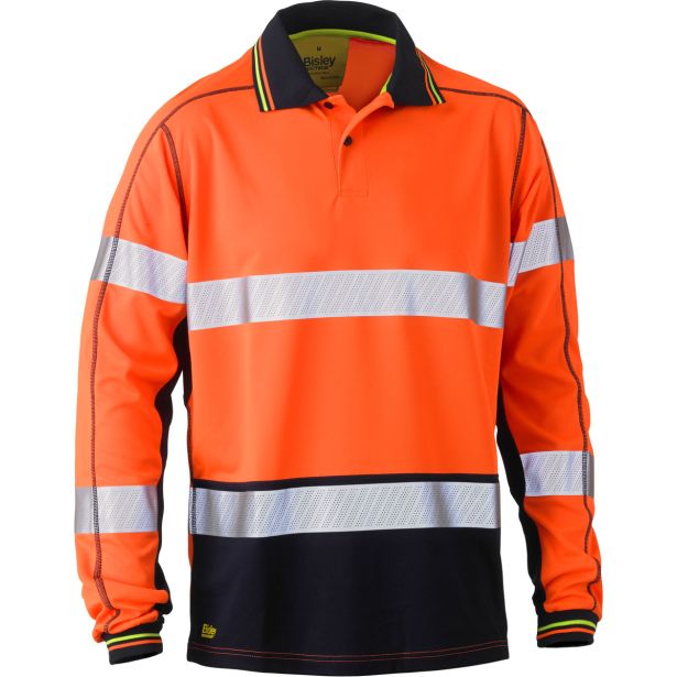 ODSEVNO OBLAČILO BISLEY POLO MAJICA Z DOLGIMI ROKAVI HI VIS ORANŽNA 3XL