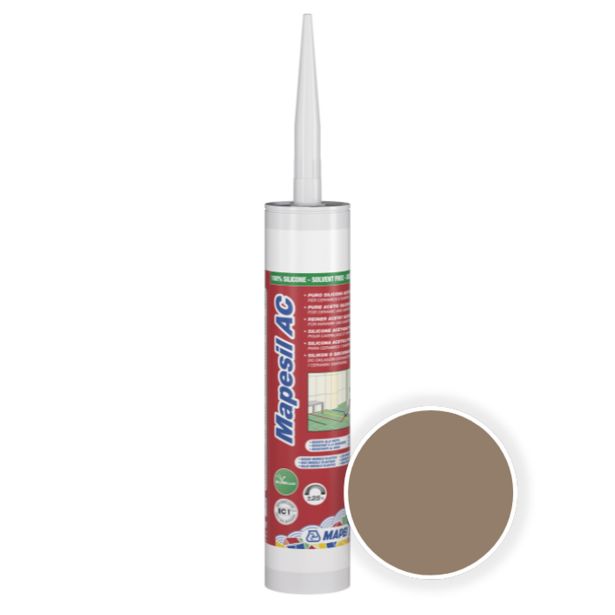SILIKONSKA TESNILNA MASA MAPEI MAPESIL AC 134 300 ML SIVO RJAVA