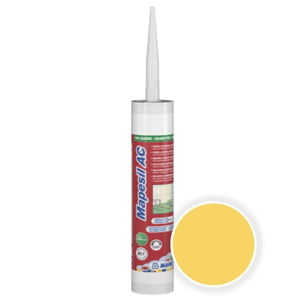 SILIKONSKA TESNILNA MASA MAPEI MAPESIL AC 150 RUMENA 310 ML