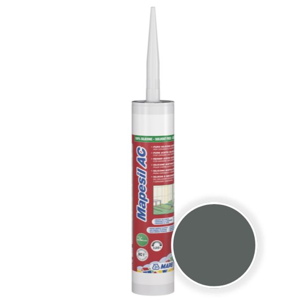 SILIKONSKA TESNILNA MASA MAPEI MAPESIL AC 174 300 ML PEPELNO SIVA (BOX PF 12)