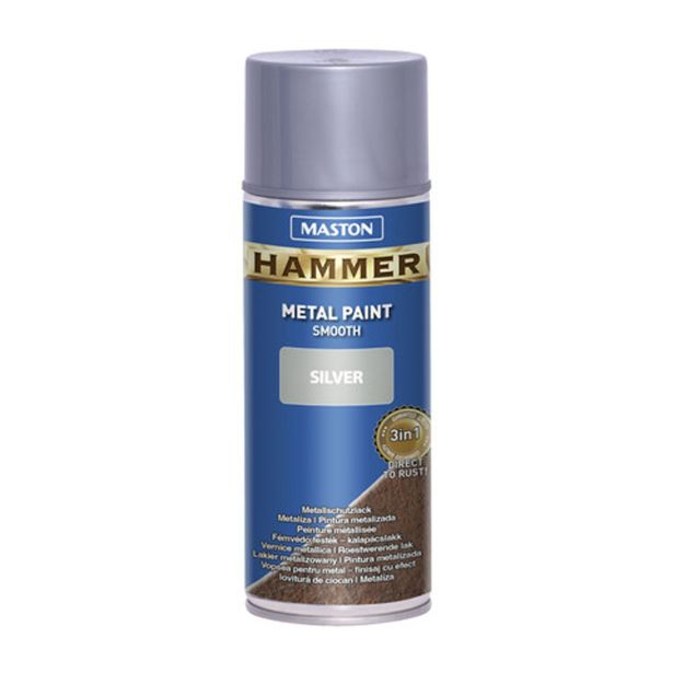 MASTON BARVNI SPREJ HAMMER GLADEK EFEKT SREBRNI 400ML