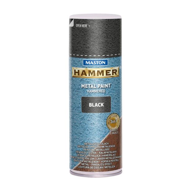 MASTON BARVNI SPREJ HAMMER KOVAN EFEKT ČRNI 400ML