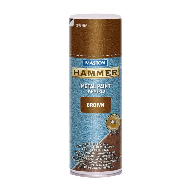 MASTON BARVNI SPREJ HAMMER KOVAN EFEKT RJAVI 400ML