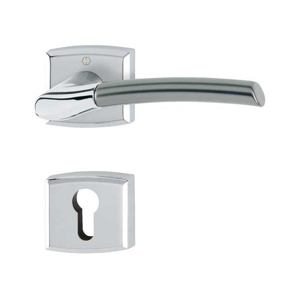 MEDEN.KLJUKA ZA VRATA HOPPE BERGEN Z ROZETO CILINDER F49-F9 OGLATA ROZETA