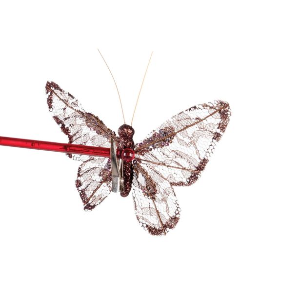 OKRASEK ZA JELKO GLOSSTYLE METUL RJAVI NA ŠČIPALKI 16 CM