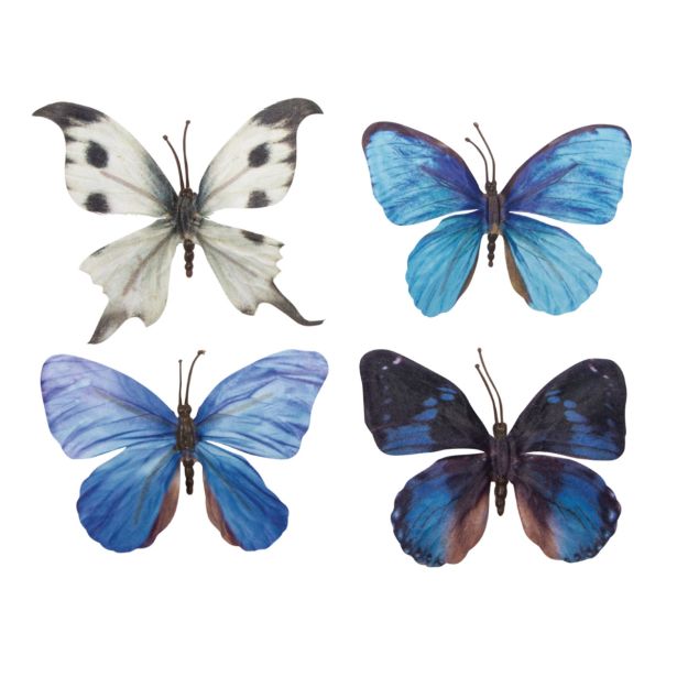 METULJI 3D, TEKSTIL, SET 4, MODRI