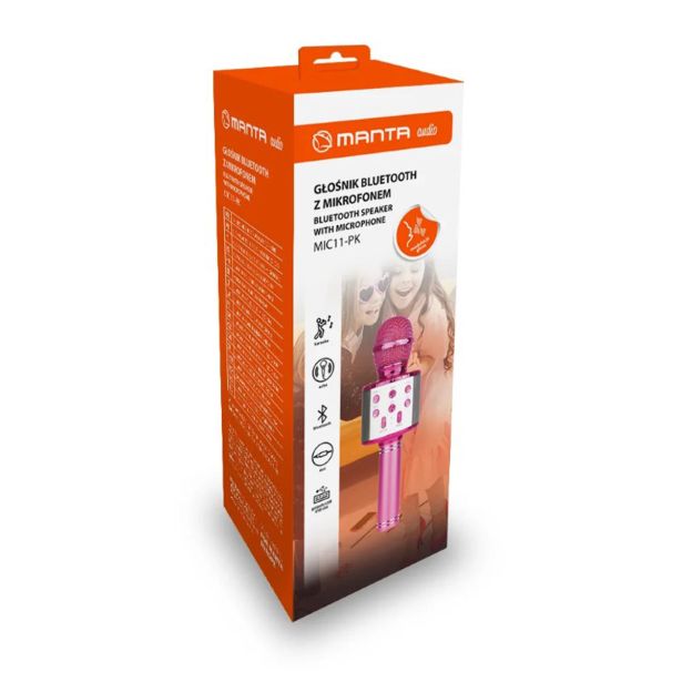 MIKROFON Z ZVOČNIKOM MANTA MIC11 PINK