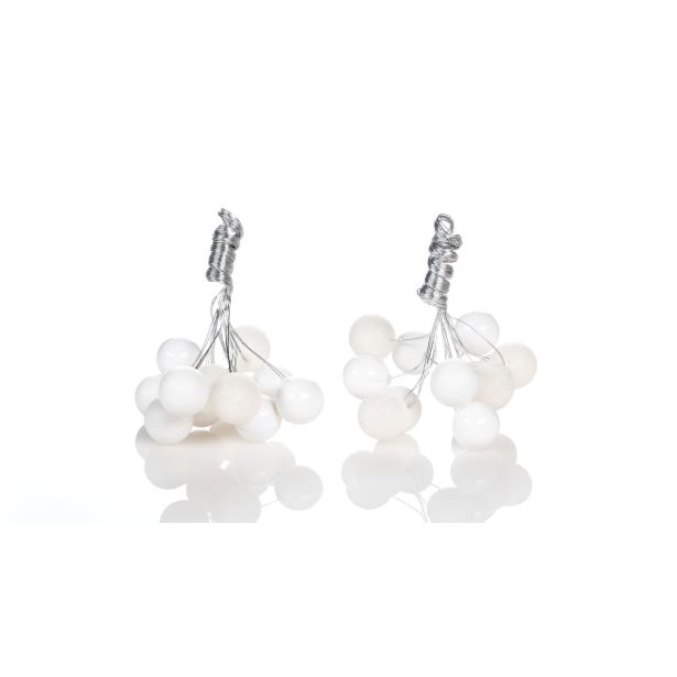 OKRASEK ZA JELKO GLOSSTYLE MINI BUNKICE NA ŽICI 20MM 2/1 BELE