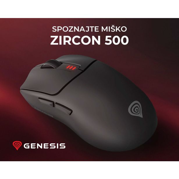 MIŠKA/KAZALNIK GENESIS ZIRCON 500 G2 BREZŽIČNA GAMING-PISARNA 10.000DPI