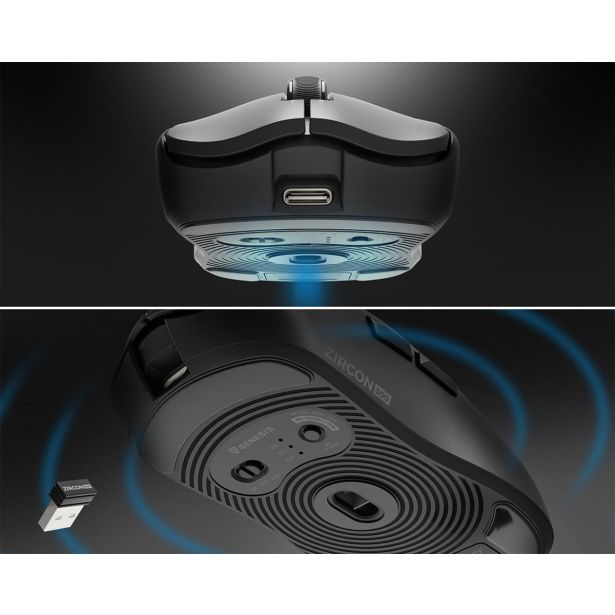 MIŠKA/KAZALNIK GENESIS ZIRCON 500 G2 BREZŽIČNA GAMING-PISARNA 10.000DPI
