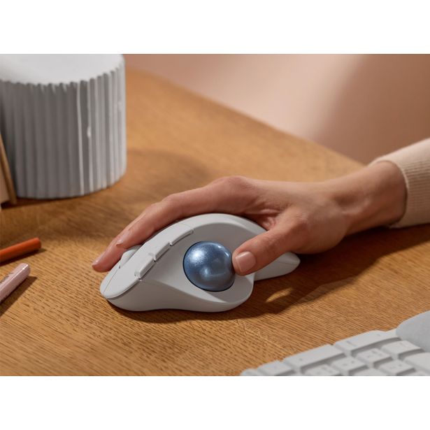MIŠKA/KAZALNIK LOGITECH BREZŽ OPTIČNA TRACKBALL M575 S ERGO WHITE BLU