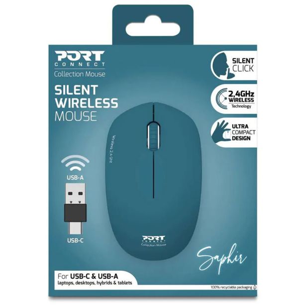 MIŠKA/KAZALNIK PORT WL USB-A/USB-C MODRA