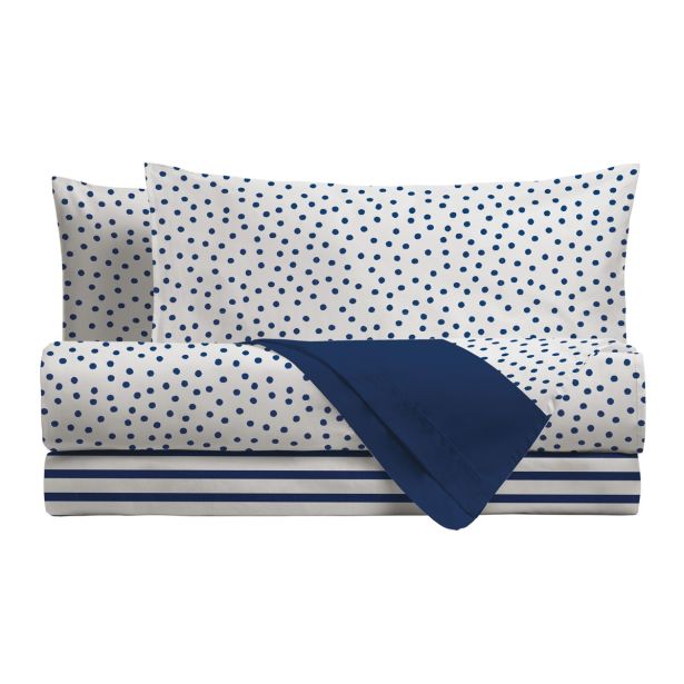 POSTELJNINA AMO LA CASA MODRA 140X200/60X80 CM