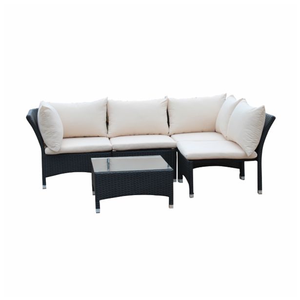 GARNITURA UMETNI RATAN BIVA MODUS 5-DELNA, BEŽ BLAZINE