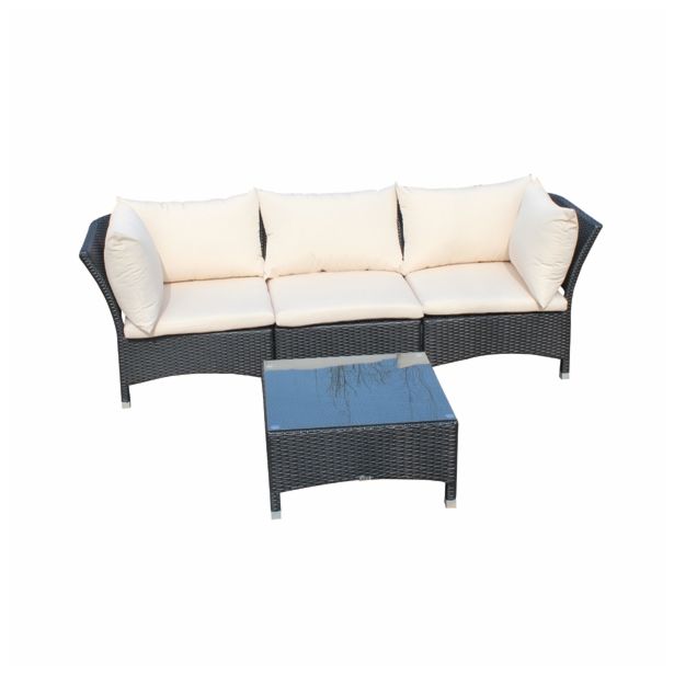 GARNITURA UMETNI RATAN BIVA MODUS 5-DELNA, BEŽ BLAZINE