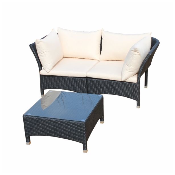 GARNITURA UMETNI RATAN BIVA MODUS 5-DELNA, BEŽ BLAZINE